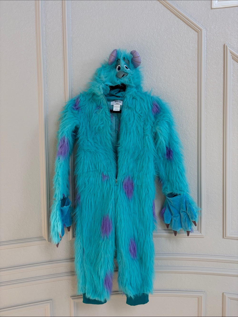 Disney Teal & Purple Sulley Monster Hooded Jumpsuit Costume for KIDS sizes 8-10